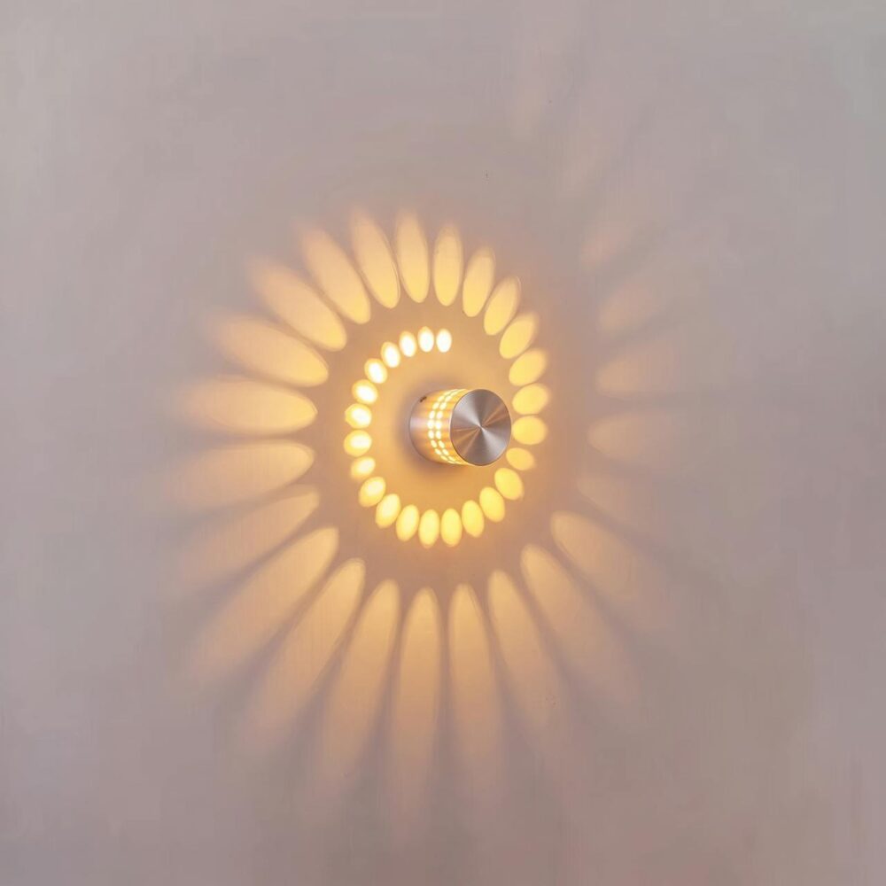 Spiral LED Wall Sconce Small Aluminum Accent Light