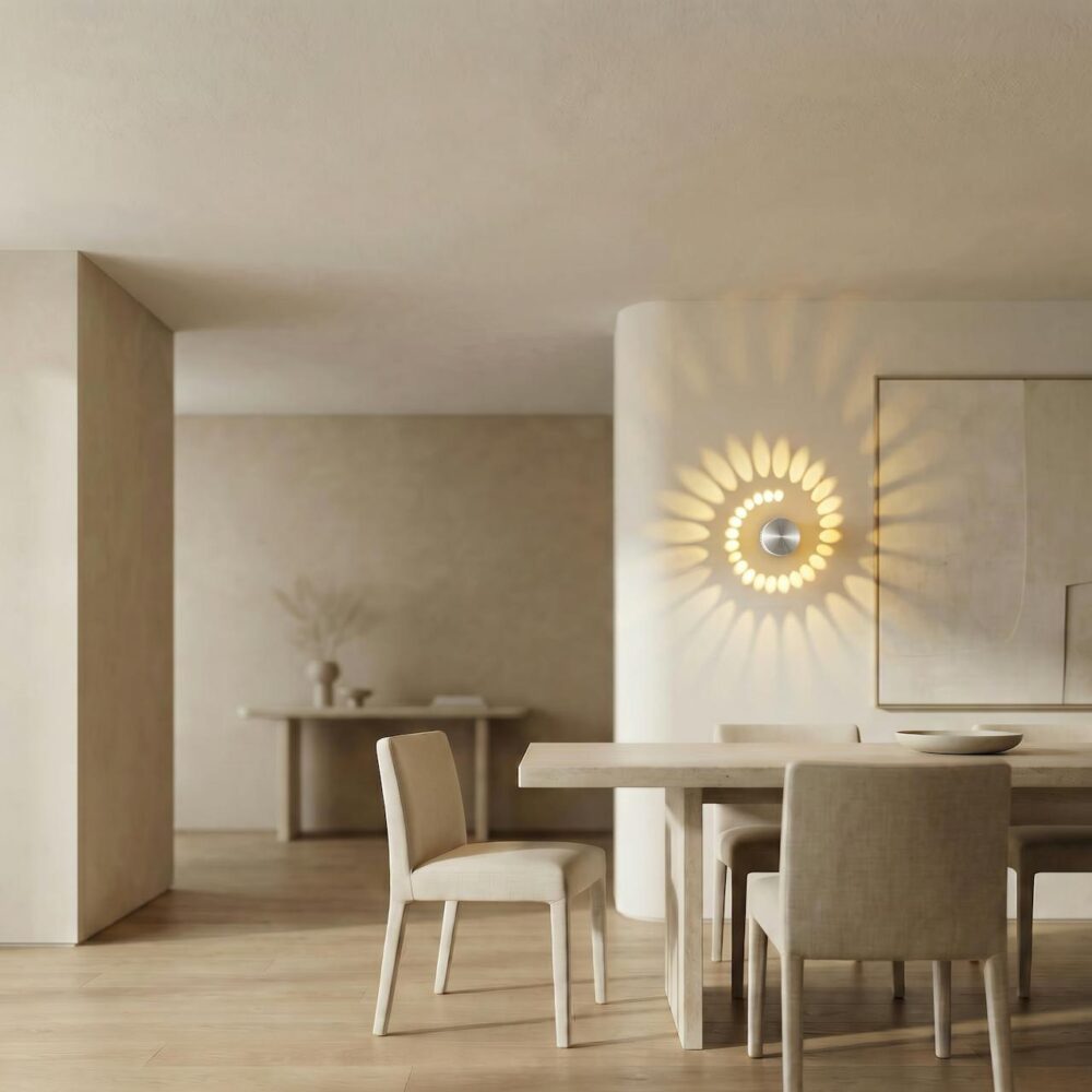 Spiral LED Wall Sconce Small Aluminum Accent Light