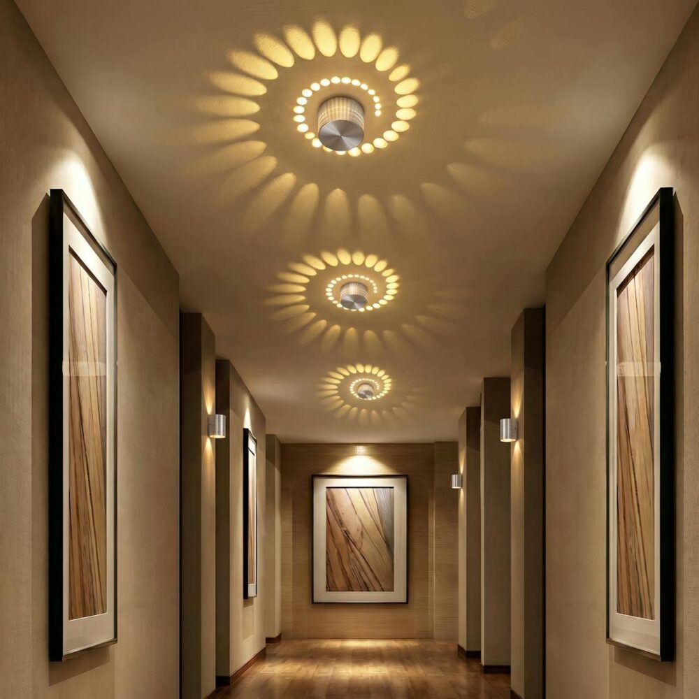 Spiral LED Wall Sconce Small Aluminum Accent Light