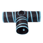 Three-Way Pet Tunnel with Hanging Toy Ball