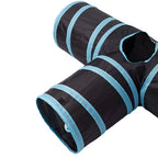 Three-Way Pet Tunnel with Hanging Toy Ball