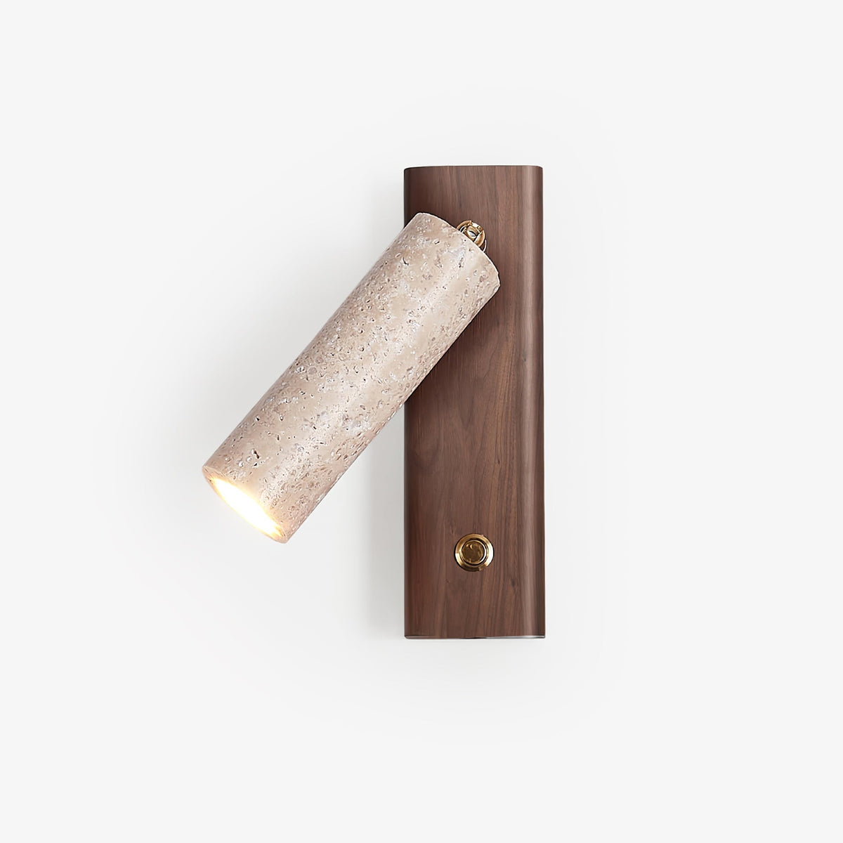 Travertine Cylinder Spot Reading LED Wall Sconce