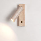 Travertine Cylinder Spot Reading LED Wall Sconce