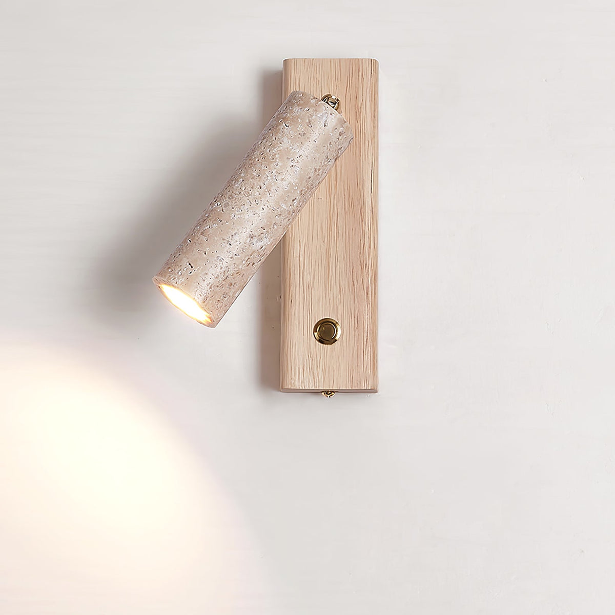 Travertine Cylinder Spot Reading LED Wall Sconce