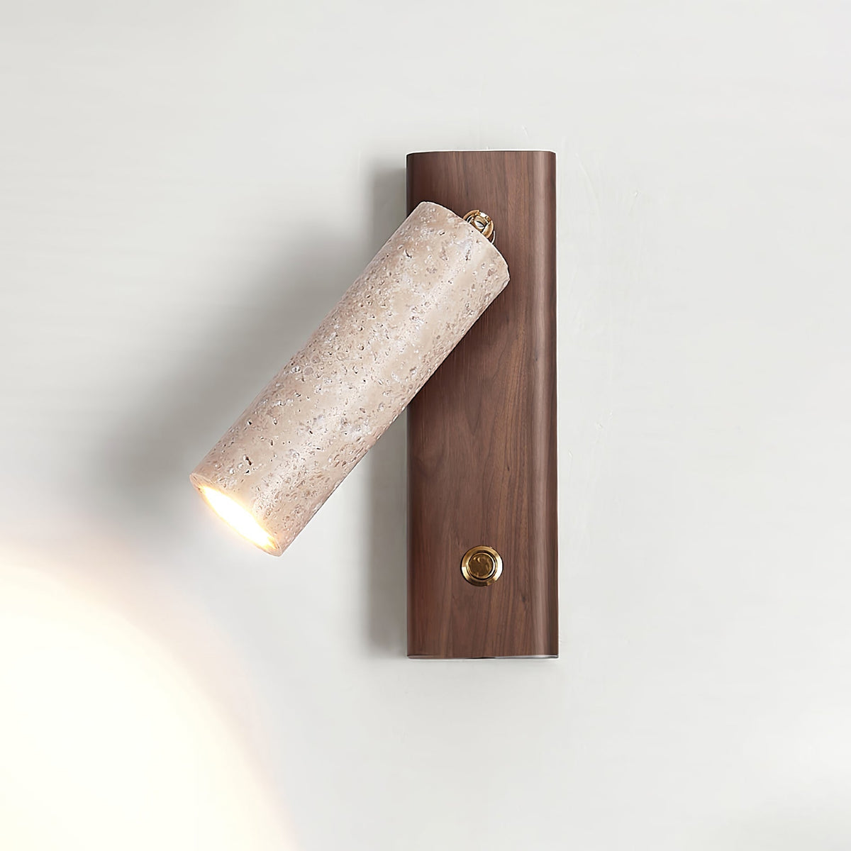 Travertine Cylinder Spot Reading LED Wall Sconce