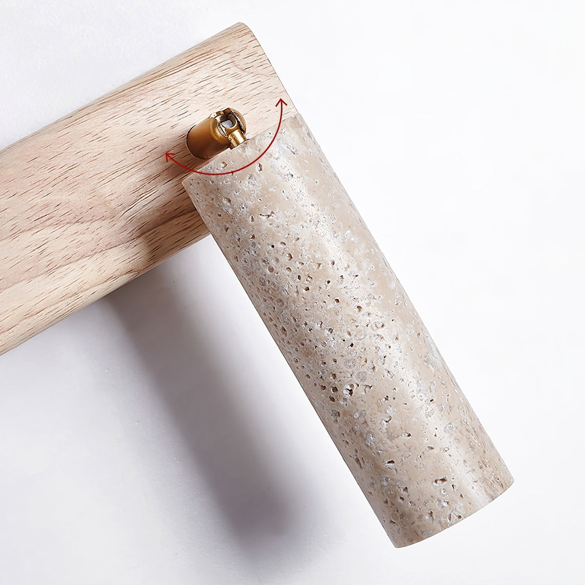 Travertine Cylinder Spot Reading LED Wall Sconce