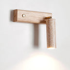 Travertine Cylinder Spot Reading LED Wall Sconce