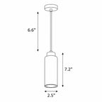 Travertine Cylinder Wood Accent Japandi Pendant Light