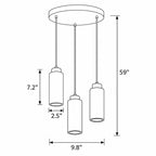 Travertine Cylinder Wood Accent Japandi Pendant Light