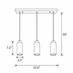 Travertine Cylinder Wood Accent Japandi Pendant Light