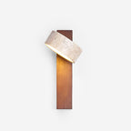 Travertine Wood Adjustable Tilting Japandi LED Wall Sconce