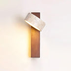 Travertine Wood Adjustable Tilting Japandi LED Wall Sconce