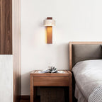 Travertine Wood Adjustable Tilting Japandi LED Wall Sconce