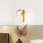 Travertine Wood Adjustable Tilting Japandi LED Wall Sconce