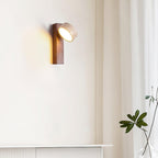 Travertine Wood Adjustable Tilting Japandi LED Wall Sconce