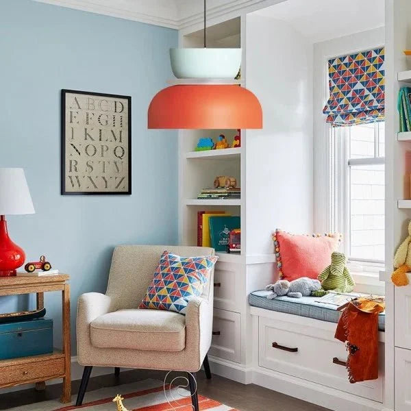 Two Tone Color Block Macaron Scandinavian Pendant Light