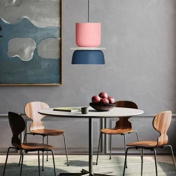 Two Tone Color Block Macaron Scandinavian Pendant Light