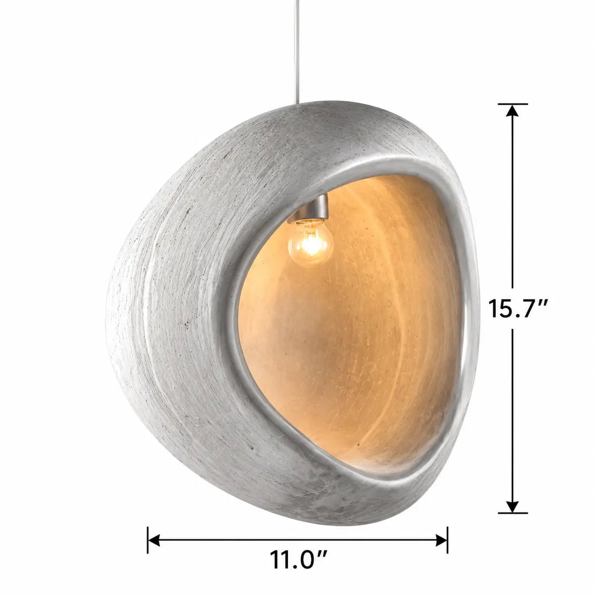 Wabi Sabi Open Shell Textured Resin Pendant Light
