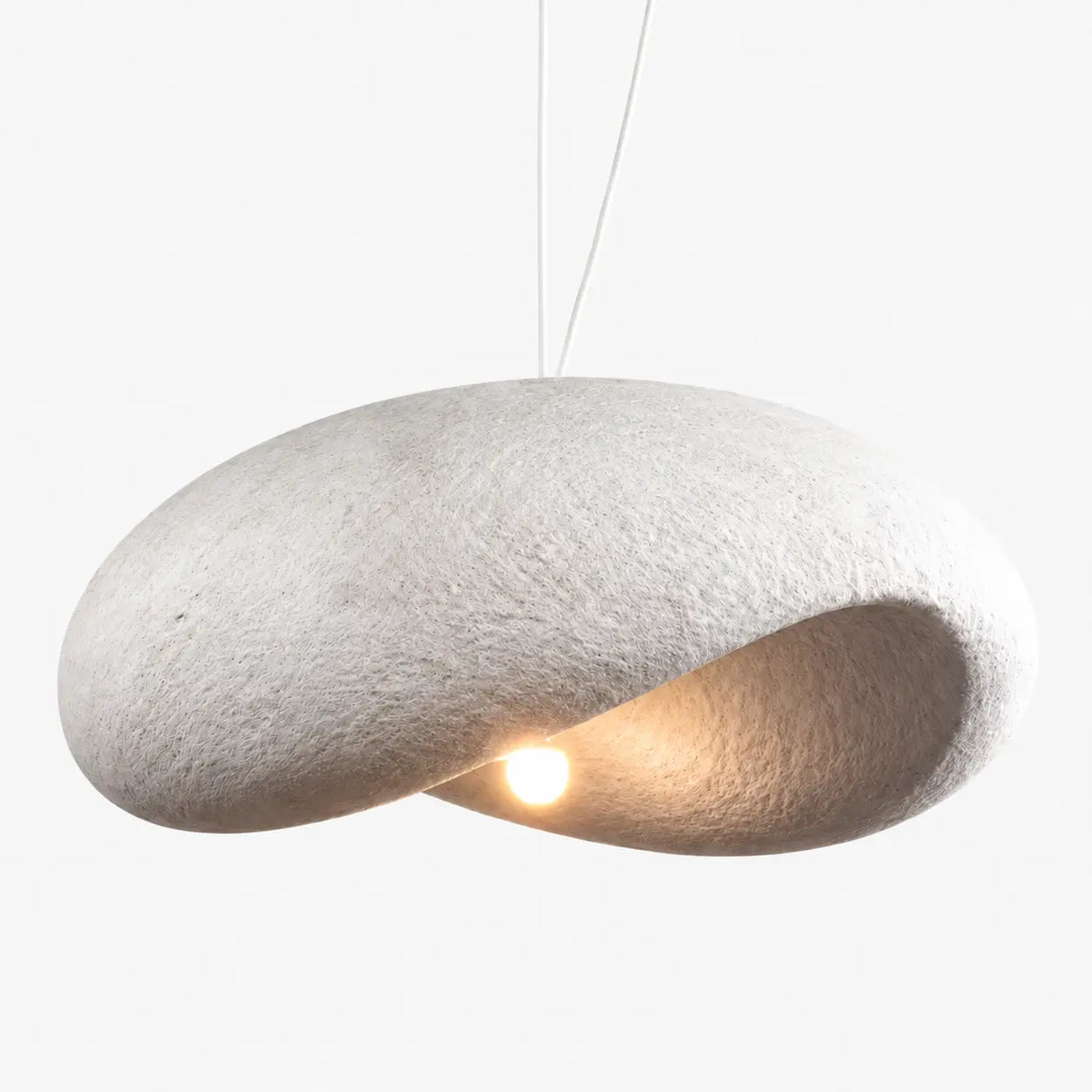 Wabi Sabi Pebble Shape Textured Resin Pendant Light