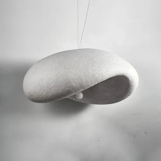Wabi Sabi Pebble Shape Textured Resin Pendant Light