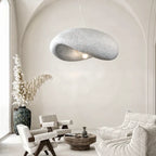 Wabi Sabi Pebble Shape Textured Resin Pendant Light