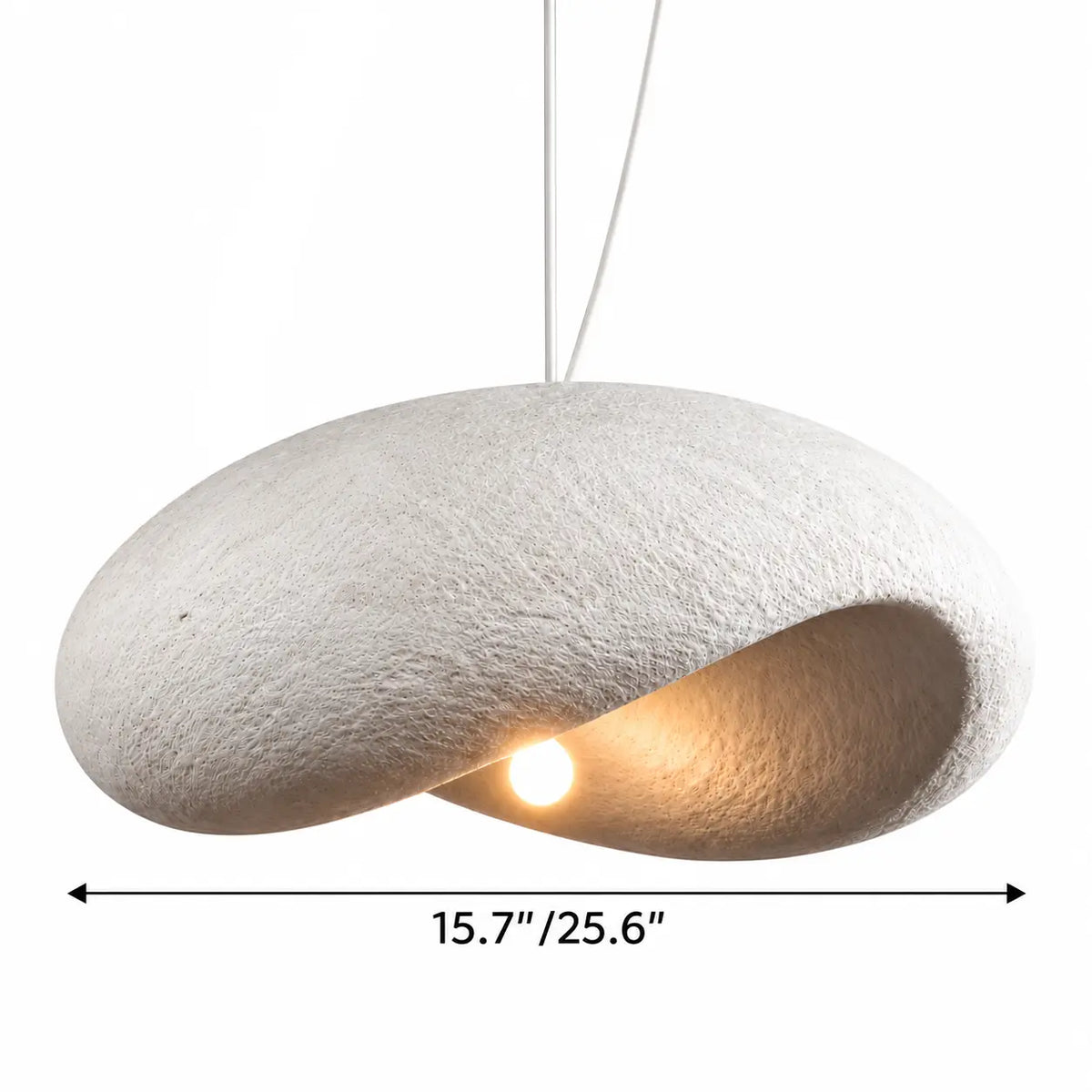 Wabi Sabi Pebble Shape Textured Resin Pendant Light