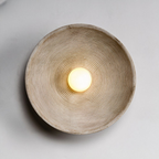 Wabi Sabi Round Wall Sconce Plaster Look Textured Shade