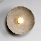 Wabi Sabi Round Wall Sconce Plaster Look Textured Shade