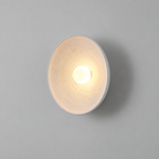 Wabi Sabi Round Wall Sconce Plaster Look Textured Shade