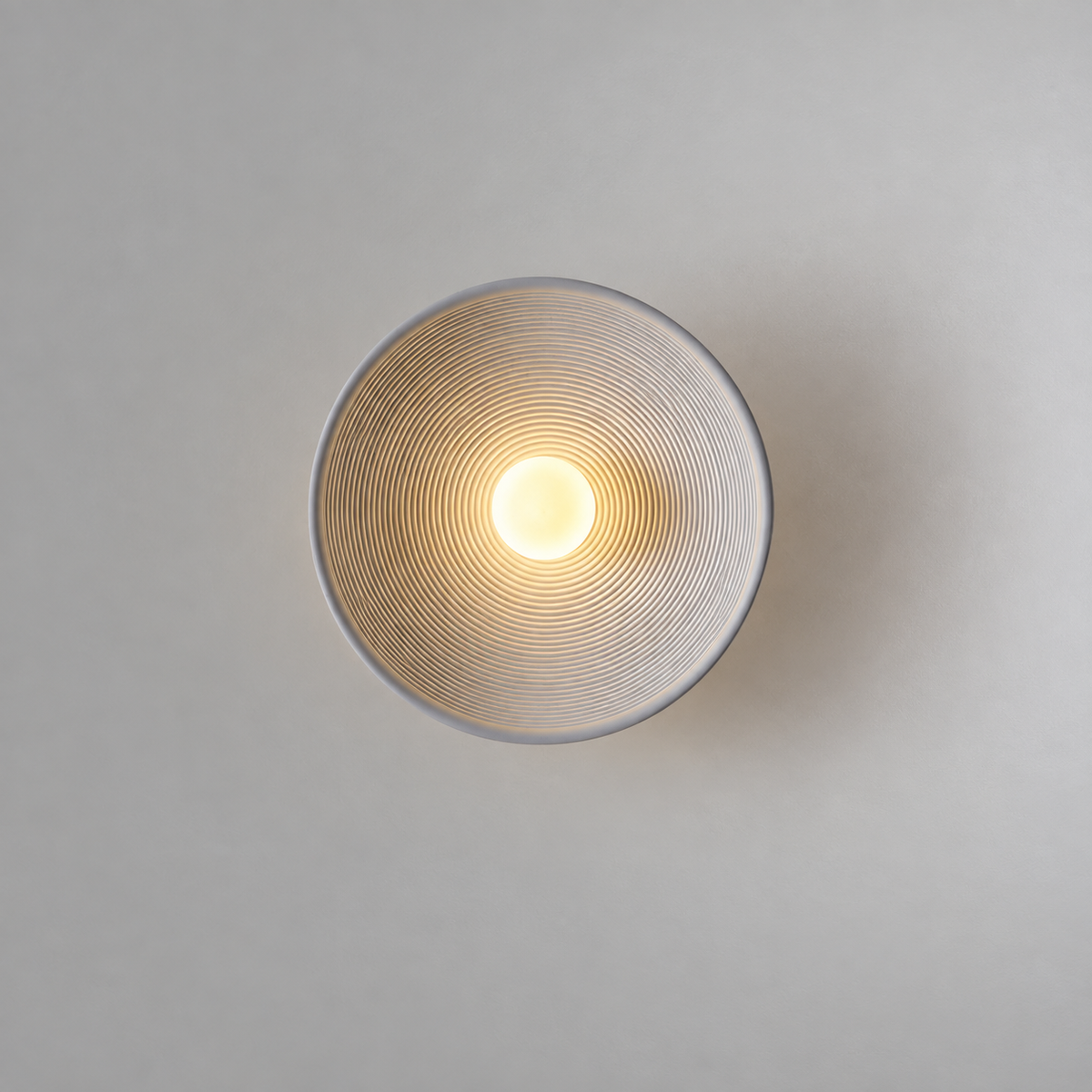 Wabi Sabi Round Wall Sconce Plaster Look Textured Shade