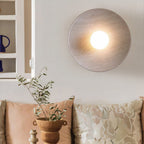 Wabi Sabi Round Wall Sconce Plaster Look Textured Shade