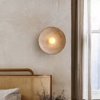 Wabi Sabi Round Wall Sconce Plaster Look Textured Shade