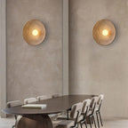 Wabi Sabi Round Wall Sconce Plaster Look Textured Shade