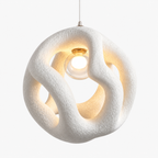 Wabi Sabi Sculptural Openwork Textured Resin Pendant Light