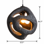 Wabi Sabi Sculptural Openwork Textured Resin Pendant Light