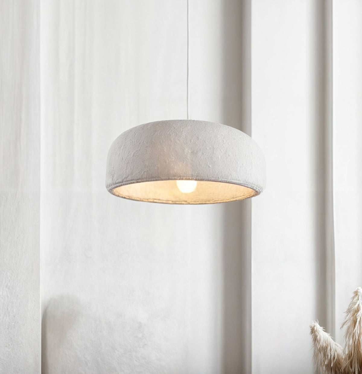 Wabi Sabi Textured Resin Dome Minimalist Pendant Light