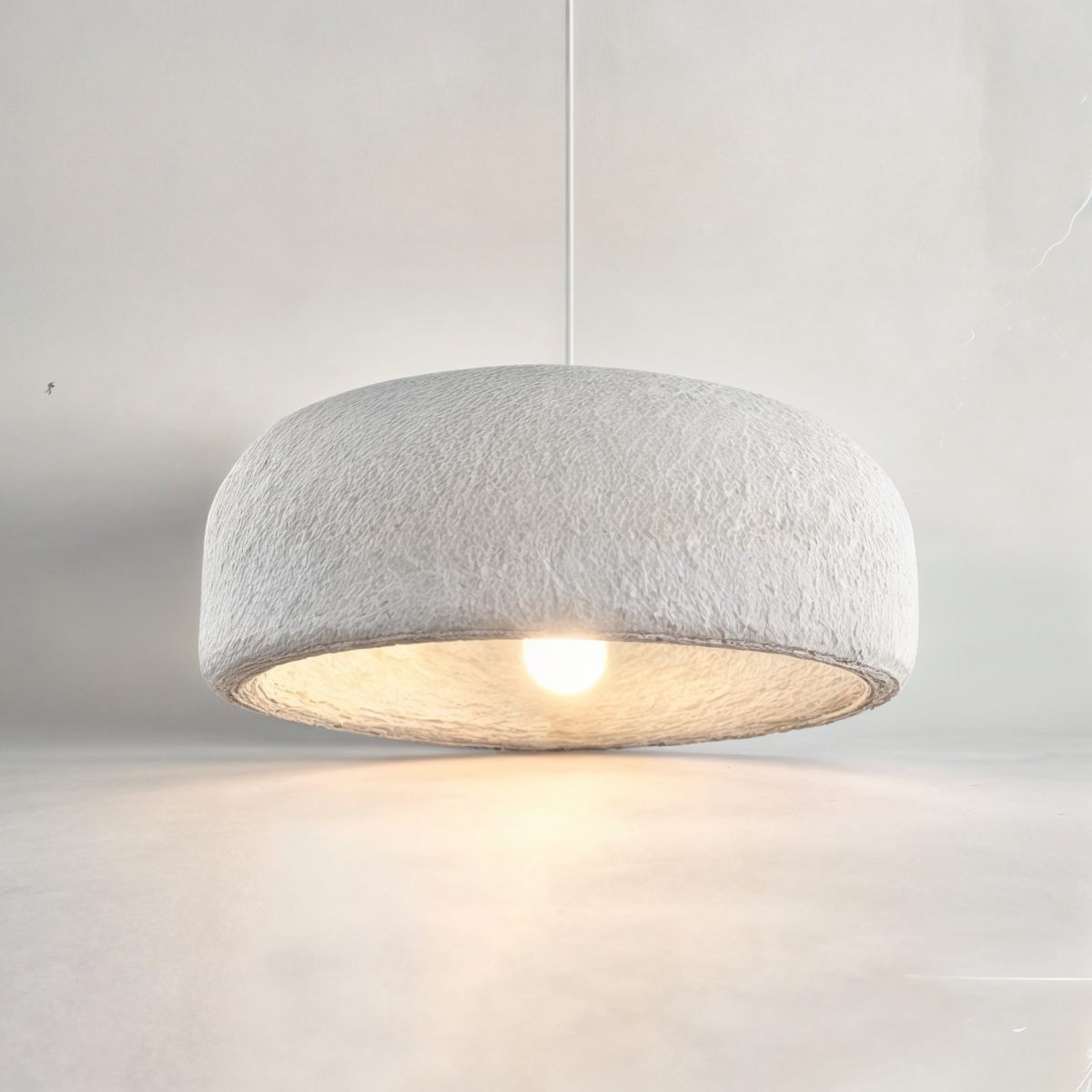 Wabi Sabi Textured Resin Dome Minimalist Pendant Light