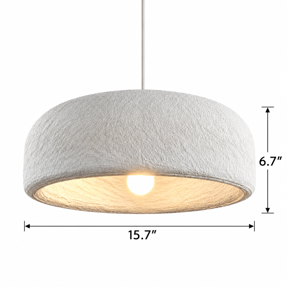 Wabi Sabi Textured Resin Dome Minimalist Pendant Light