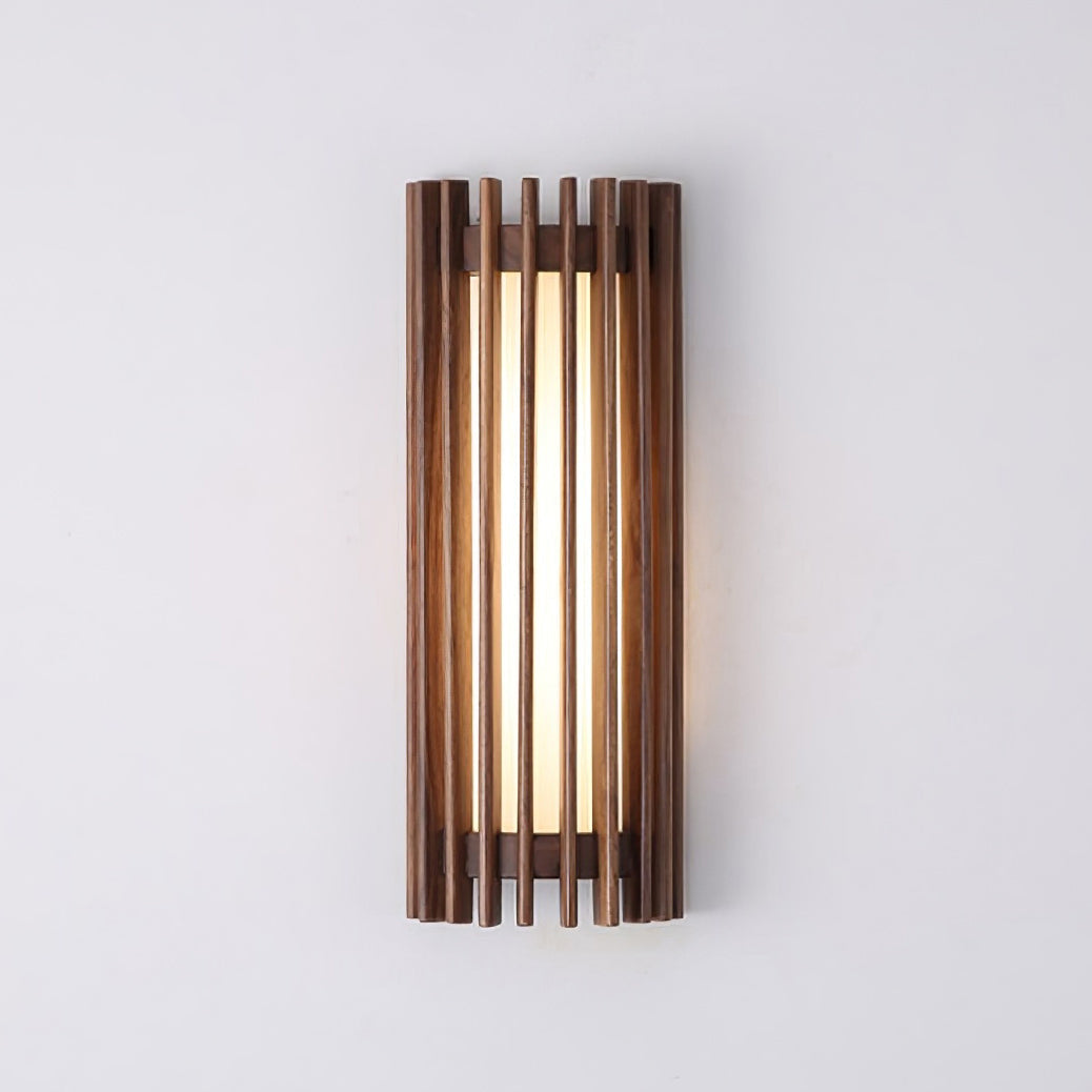 Wood Slat LED Wall Sconce Japandi Modern
