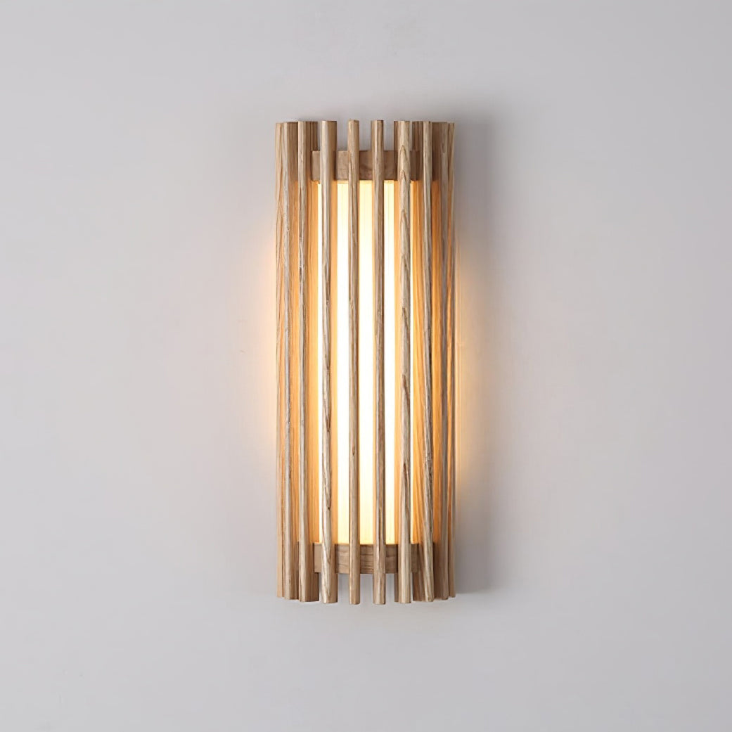 Wood Slat LED Wall Sconce Japandi Modern
