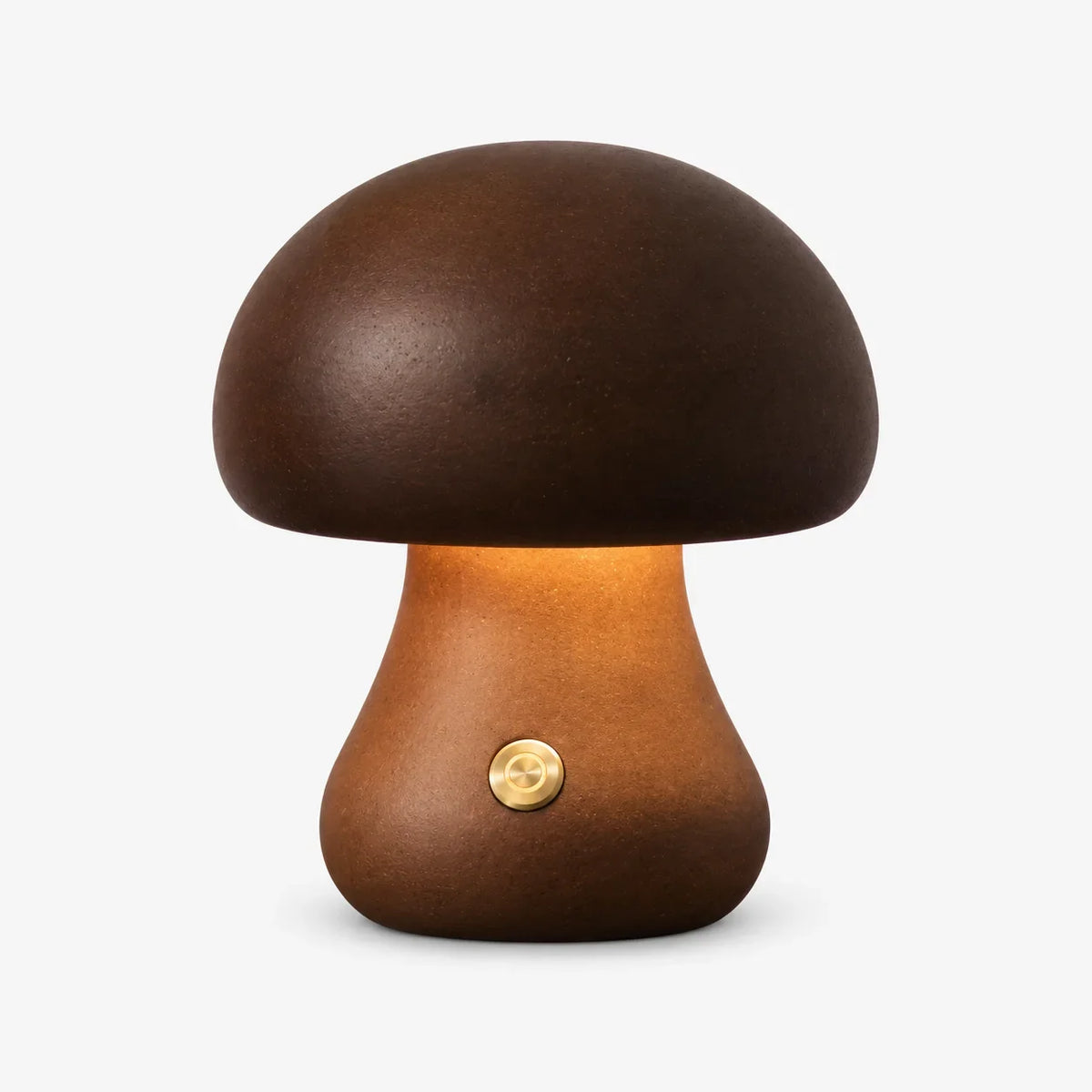 Wooden Mushroom Cordless Rechargeable LED Table Lamp