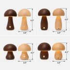 Wooden Mushroom Cordless Rechargeable LED Table Lamp