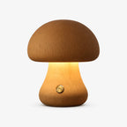Wooden Mushroom Cordless Rechargeable LED Table Lamp