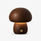 Wooden Mushroom Cordless Rechargeable LED Table Lamp