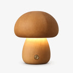 Wooden Mushroom Cordless Rechargeable LED Table Lamp