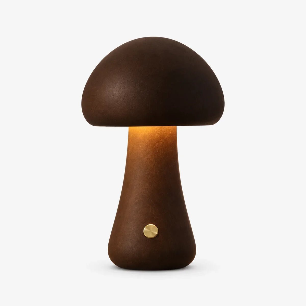 Wooden Mushroom Cordless Rechargeable LED Table Lamp