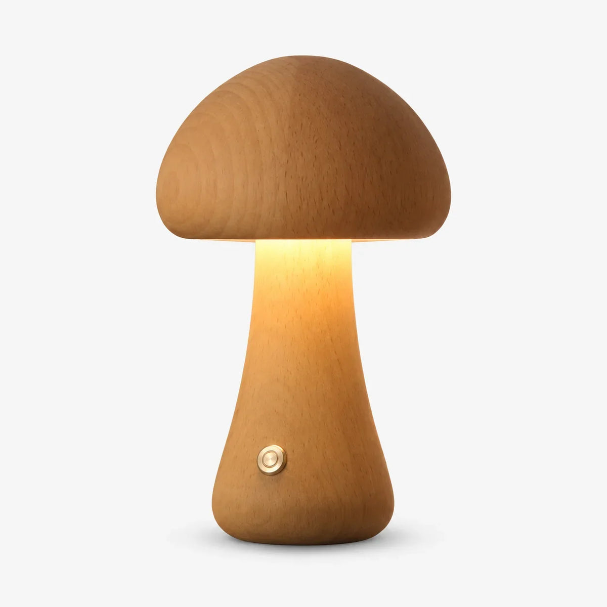 Wooden Mushroom Cordless Rechargeable LED Table Lamp
